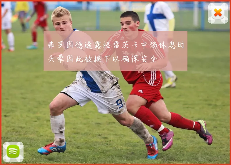 弗罗因德透露格雷茨卡中场休息时头晕因此被换下以确保安全
